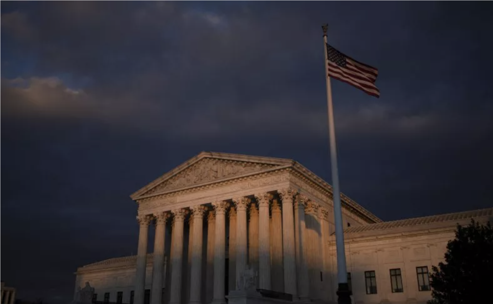 A view of the U.S. Supreme Court at sunset. DREW ANGERER/GETTY IMAGES