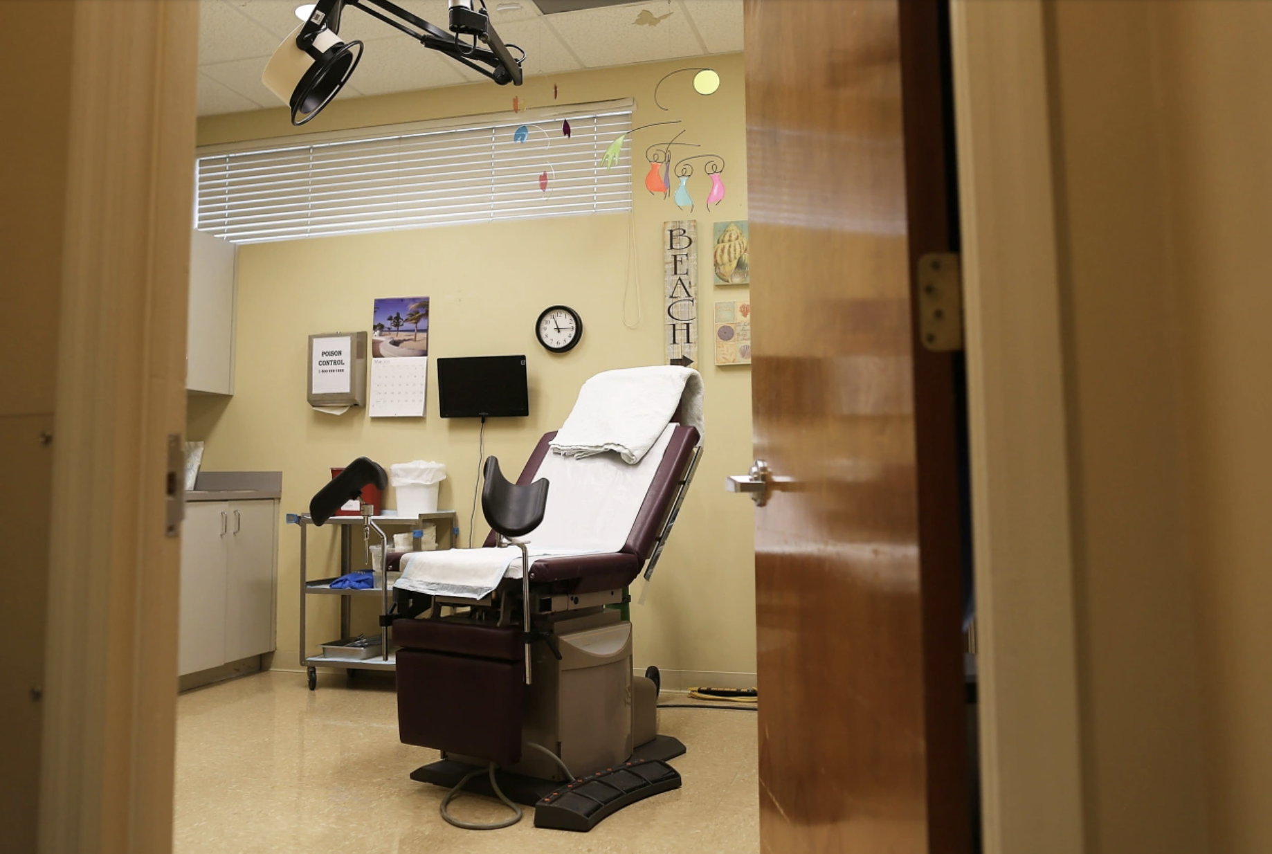An examination room at a women's reproductive health center that provides abortions in Florida in May 2015. A bill Florida Gov. Ron DeSantis signed to ban abortions after 15 weeks of pregnancy will go into effect in July, barring a successful legal challenge.Joe Raedle / Getty Images file