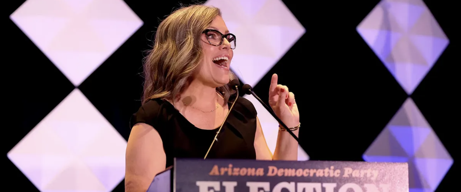 Arizona Democratic gubernatorial nominee Katie Hobbs speaks to supporters at an election night watch party at the Renaissance Phoenix Downtown Hotel on November 08, 2022 in Phoenix, Arizona. (Christian Petersen/Getty Images)