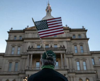 In Michigan, Democrats took control of both chambers of the legislature. Photograph: John Moore/Getty Images